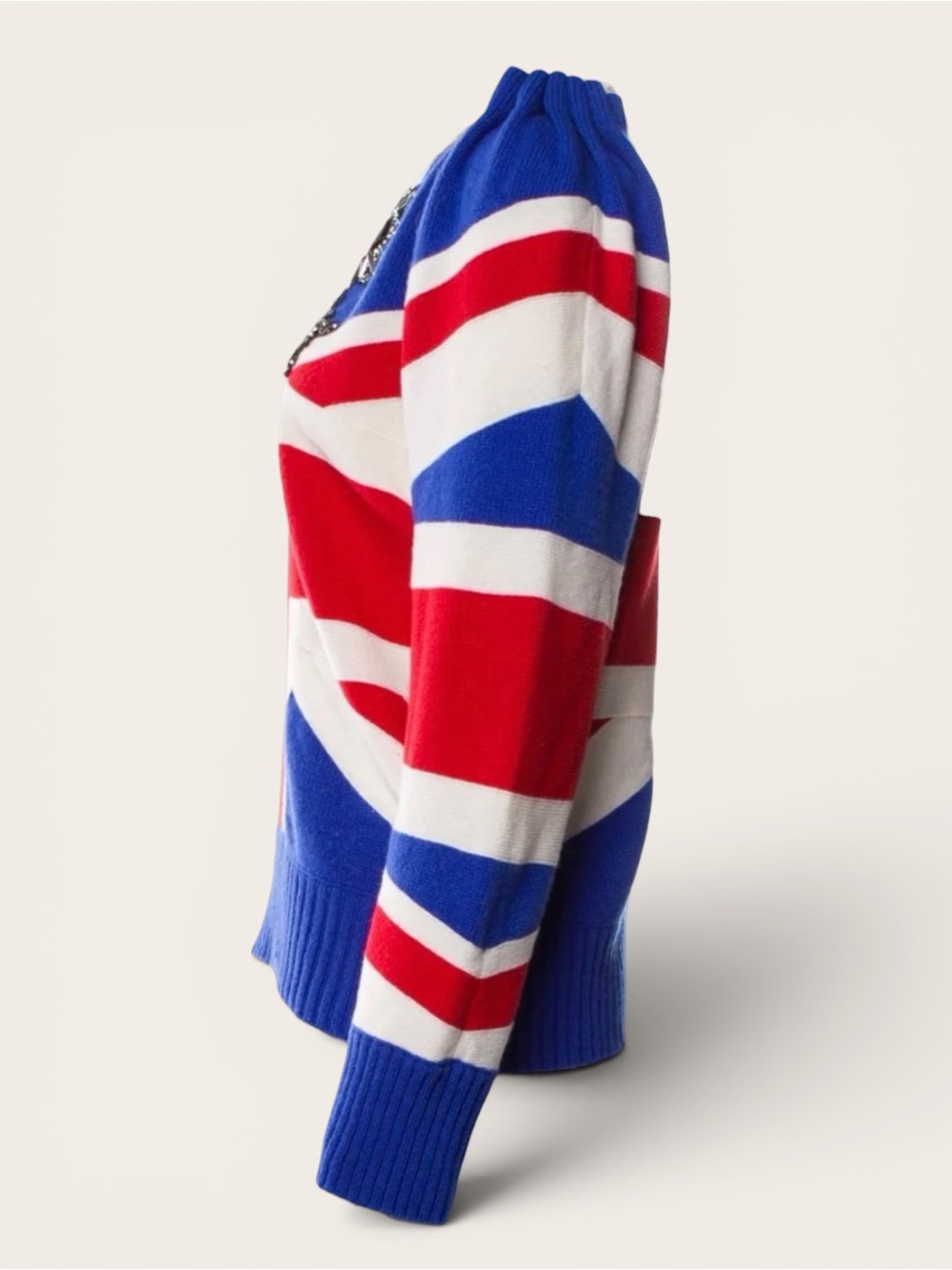 Gucci Blue Red White Union Jack Sweater with White Trousers - Picture 5 of 9